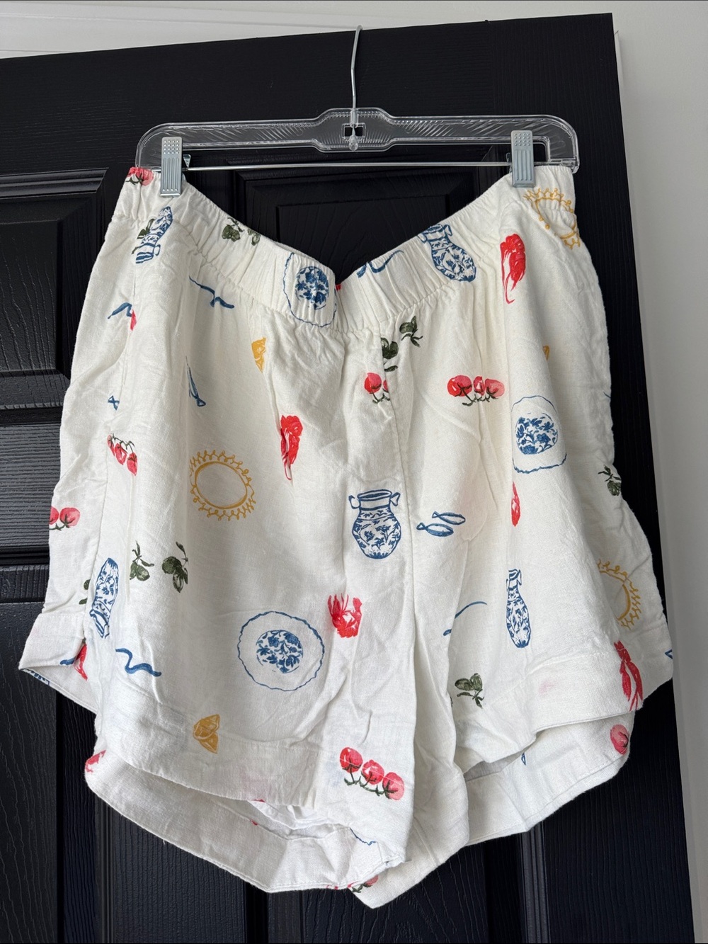 Abercrombie & Fitch White Shorts with Blue, Red, Yellow and Green Prints
